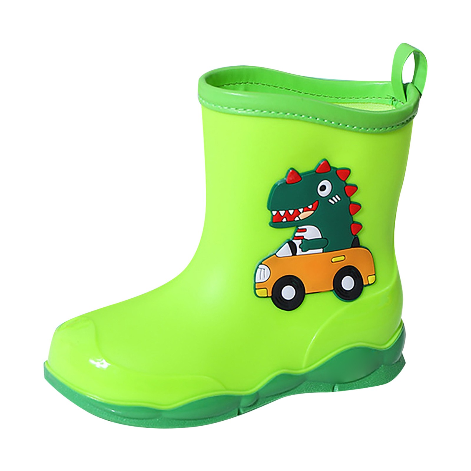 NOKIO Rainproof Footwear For Children, Girls' Waterproof Ankle Boots, Boys' Waterp-roof Wellies Kids Cartoon Dinosaur Printed Rain Shoes Shoes Outdoor Slip Boots Non Slip Rain PVC Children's Shoes
